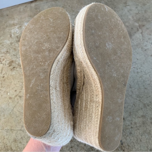 Soludos Gray Leather Espadrille Wedge Sandals Size 8 - Picture 7 of 10